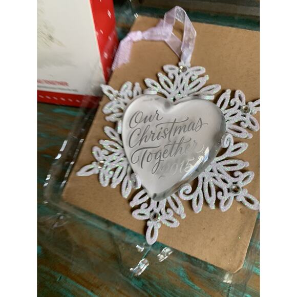 Hallmark Ornament Our Christmas Together 2015 Snowflake Glass Metal Sparkly Gift - Picture 2 of 11